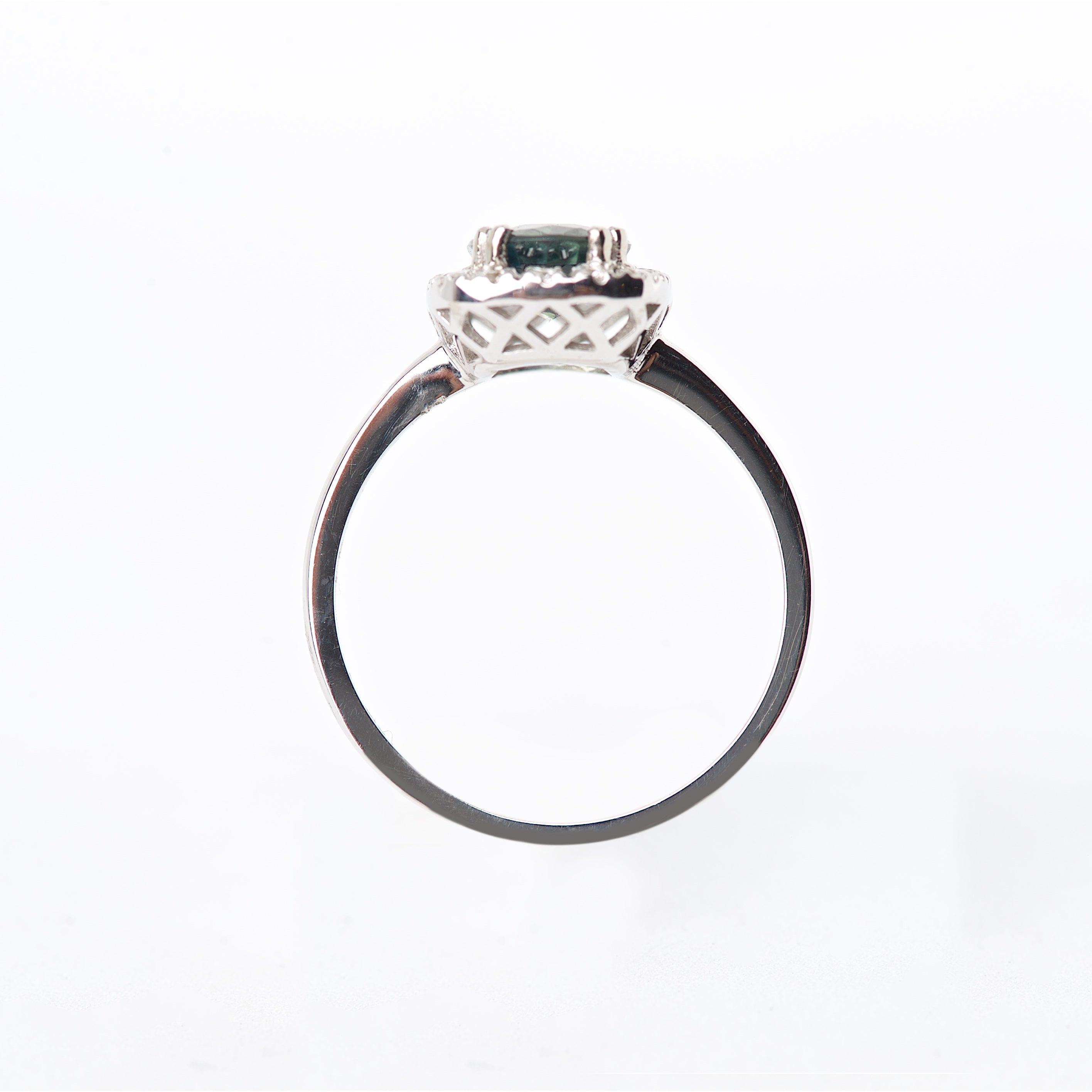 The Alexia - 14K Green Sapphire and Diamond ring