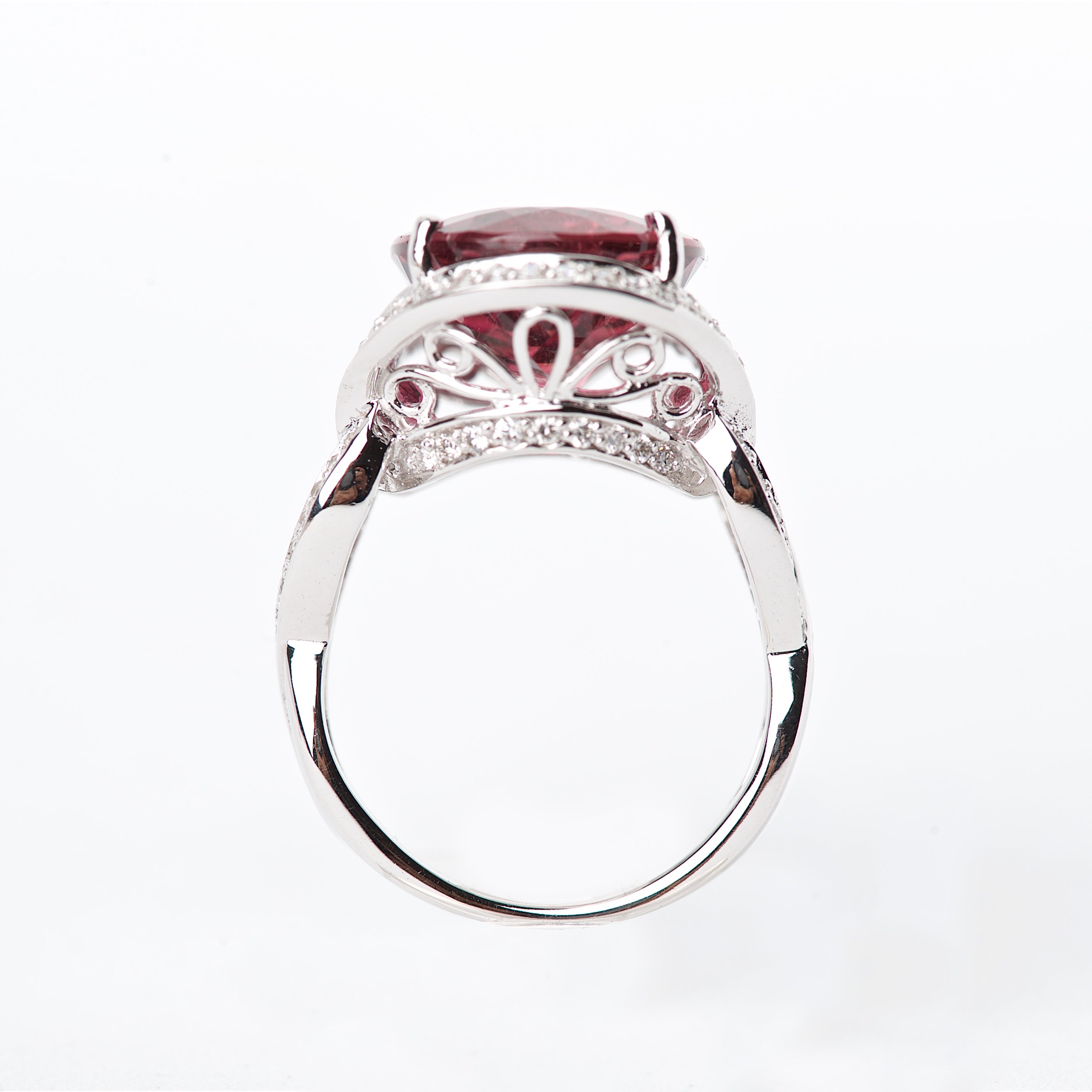 The Mara - 18K Rubellite Tourmaline and Diamond Ring