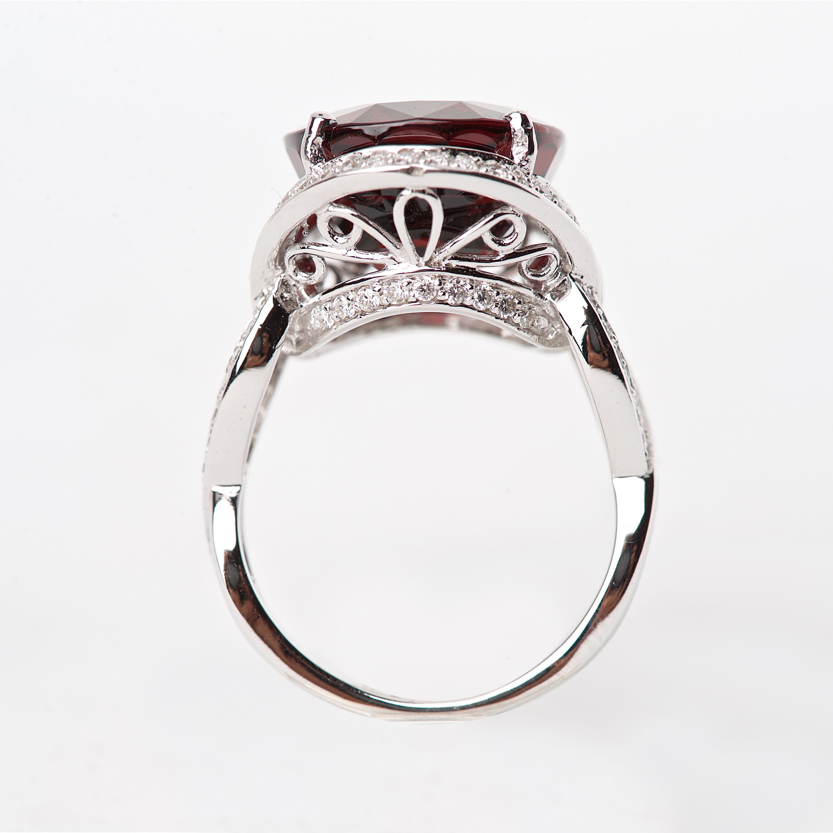 The Adar - 18K Spessarite Garnet and Diamond Ring