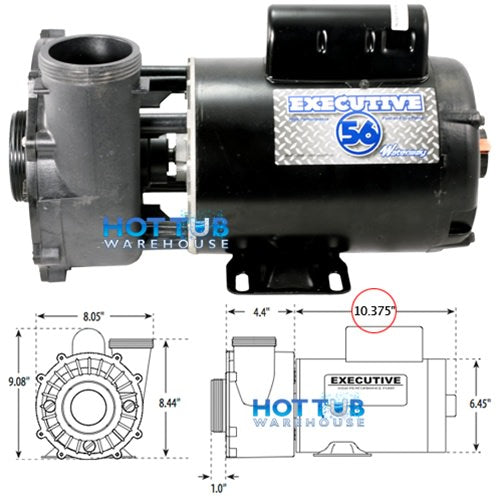 Waterway Plastics 3711621-1d Executive 56 Frame 4 Hp Swimming Hot Tub & Spa  Pump : Target