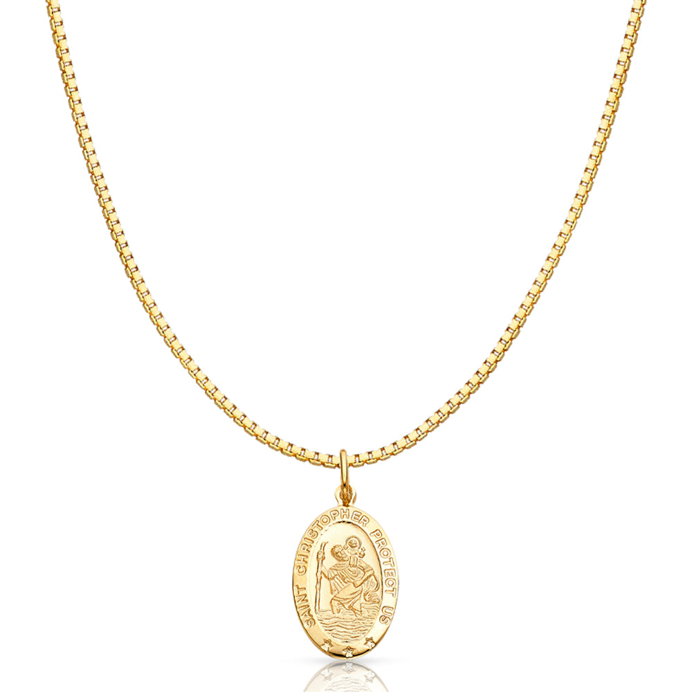 Buy Saint Christopher Necklace for Men,Oval Catholic St Christopher Medal  Pendant Jewelry Boy Girl Outdoor Traveler Medallion Necklace with Stainless  Steel Chain(Oval,Gold) at Amazon.in