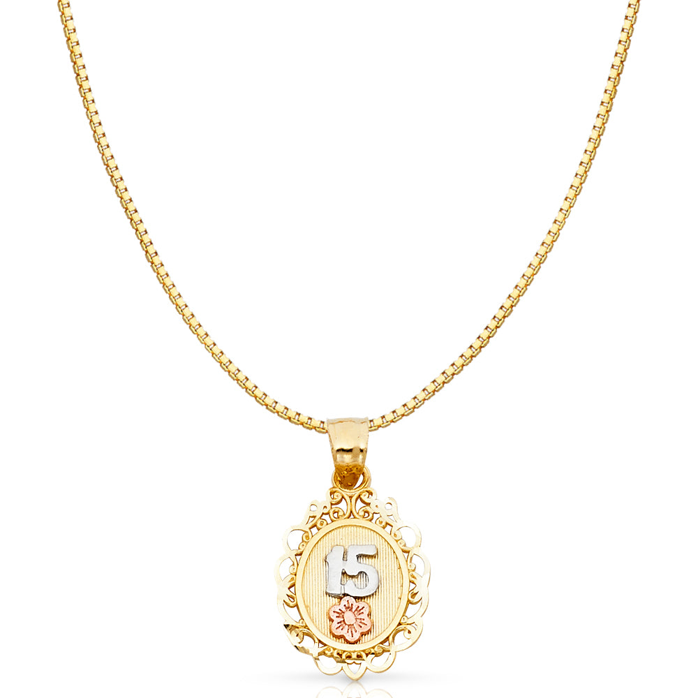 Gold Quinceanera 15 Birthday CZ Heart Love Pendant (JL# P2414) - Jewelry  Liquidation