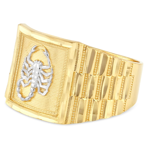 14K Solid Gold 14MM Scorpion Men's Ring
