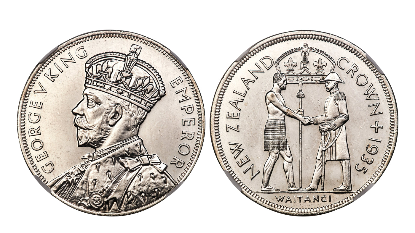 ワイタンギクラウン銀貨！イギリス国王と先住民が表裏に描かれたコイン