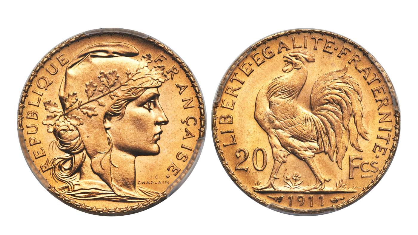 『PCGS MS65』フランス第三共和政マリアンヌ20フラン金貨(1914年)