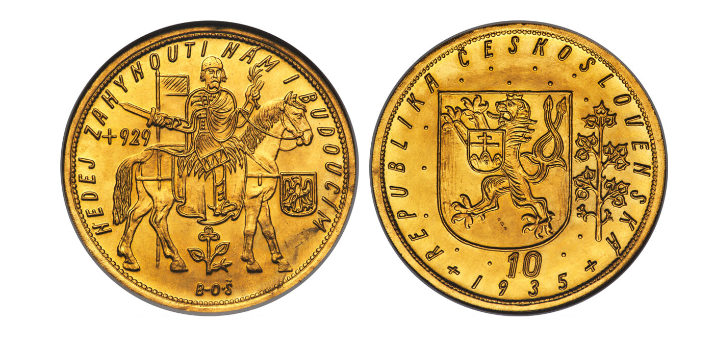 チェコスロバキア 10ダカット金貨 1935年 NGC MS66