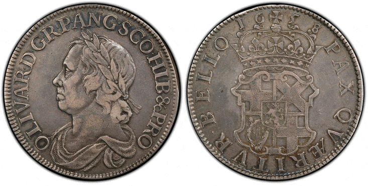 グレートブリテン コモンウェルス オリバー クロムウェル クラウン銀貨 1658 7年 Pcgs Xf40 アンティークコインギャラリア