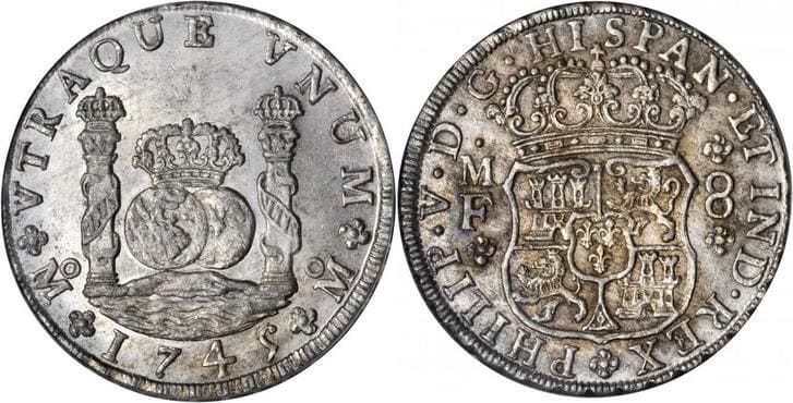 オリジナルデザイン手作り商品 メキシコ8レアル銀貨