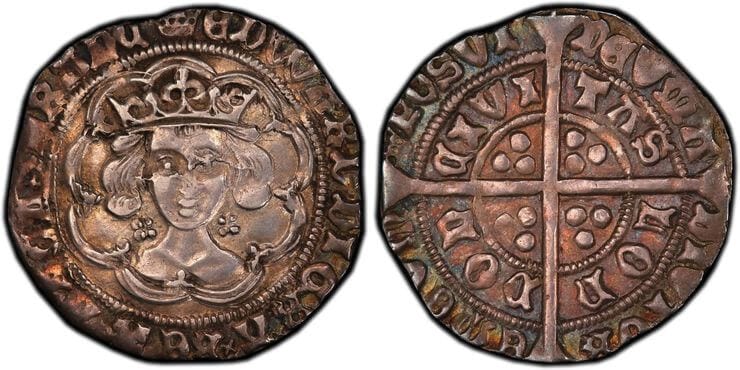 グレートブリテン イングランド エドワード4世 グロート 1466 1467年 Pcgs Au50 アンティークコインギャラリア