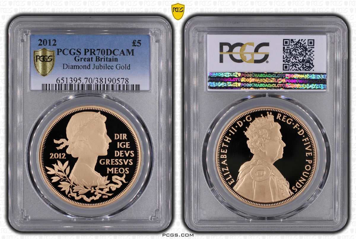 2012 ダイヤモンドジュビリー ピエフォー5ポンド銀貨 NGC PF68UC①-