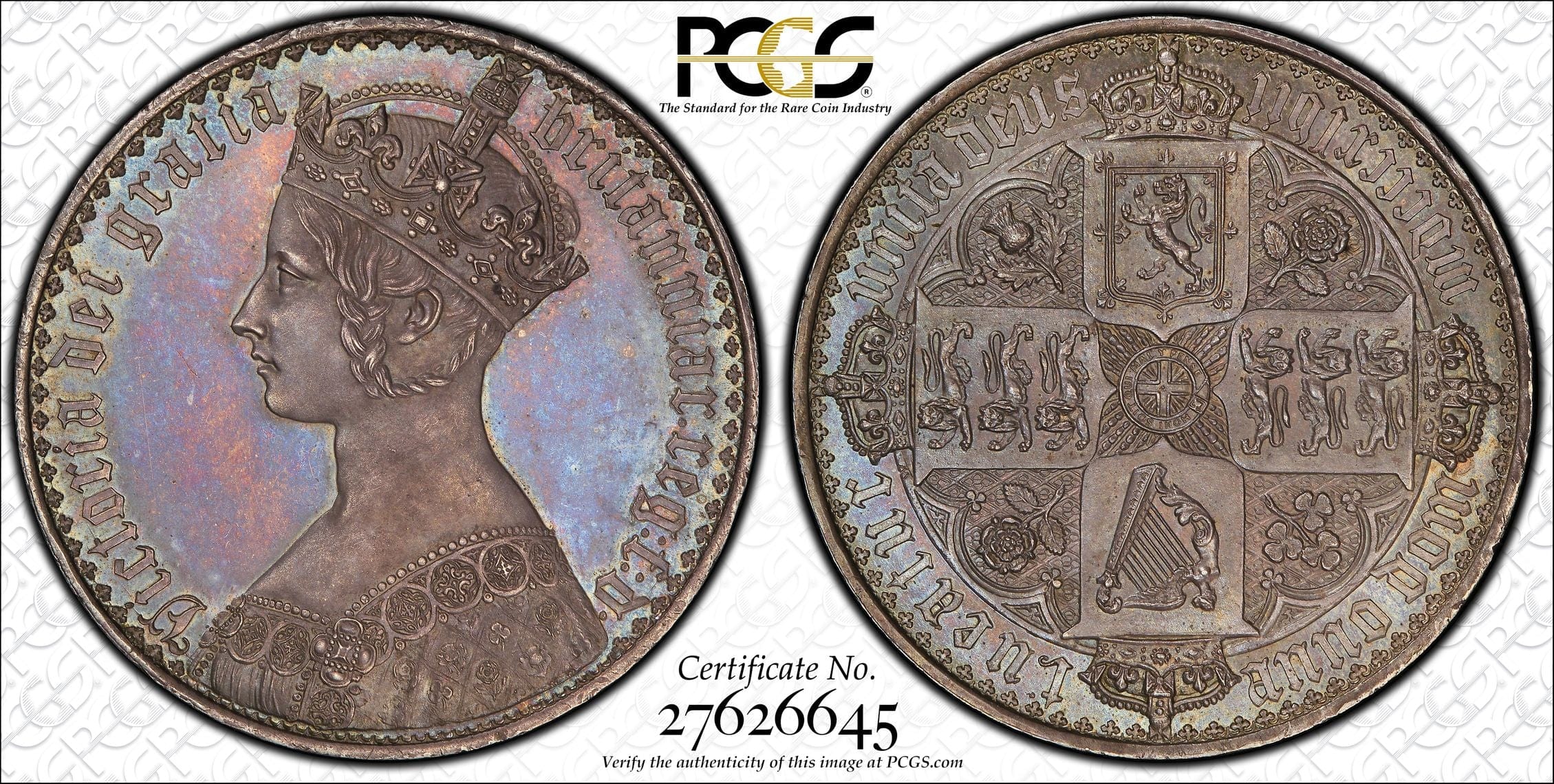 NGCグレード英領インド ゴシッククラウン銀貨1862年? - その他