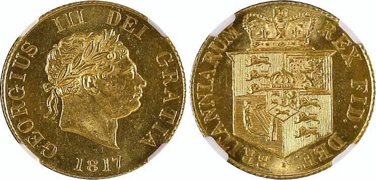 【NGC MS64+】イギリス ジョージ3世 1817年 ハーフソブリン 金貨