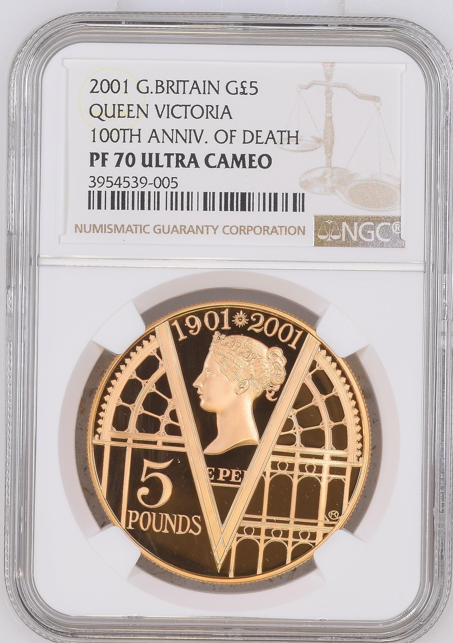 最高鑑定 2001 イギリス ビクトリア女王追悼100年 5ポンド銀貨 NGC ...