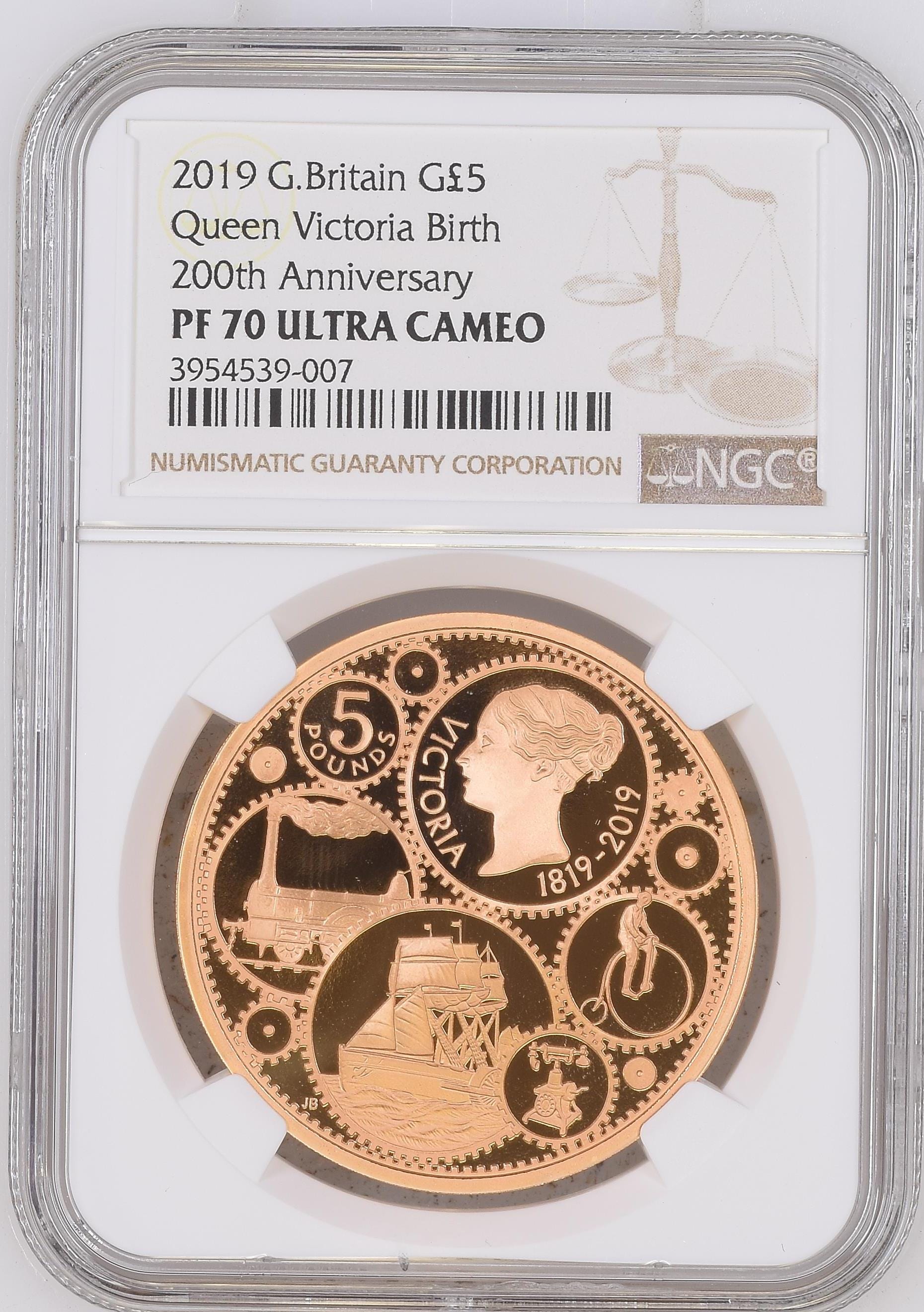 ひし型 2019 ヴィクトリア女王生誕200周年 £5 銀貨 NGC PF70UC | www