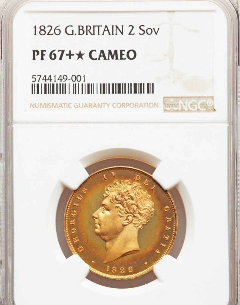 1826年 イギリス ジョージ4世 2ポンド金貨 NGC PF67+★ CAMEO 最高鑑定品 | アンティークコインギャラリア