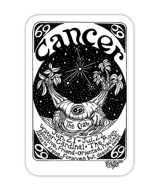 statisch Catastrofaal bonen Cancer Eco-Friendly Zodiac Sticker – Rick Frausto Fine Art