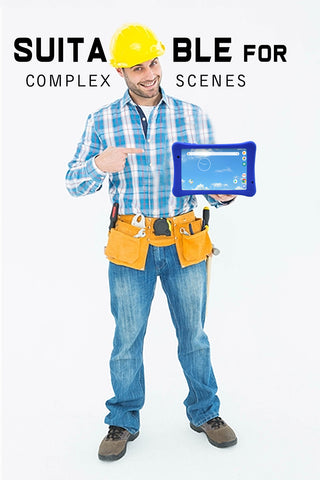 man holding iview rugged tablet