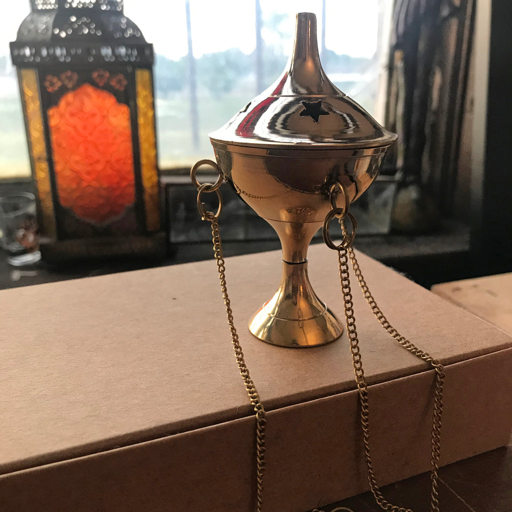 Small Brass Hanging Censer - 3.5