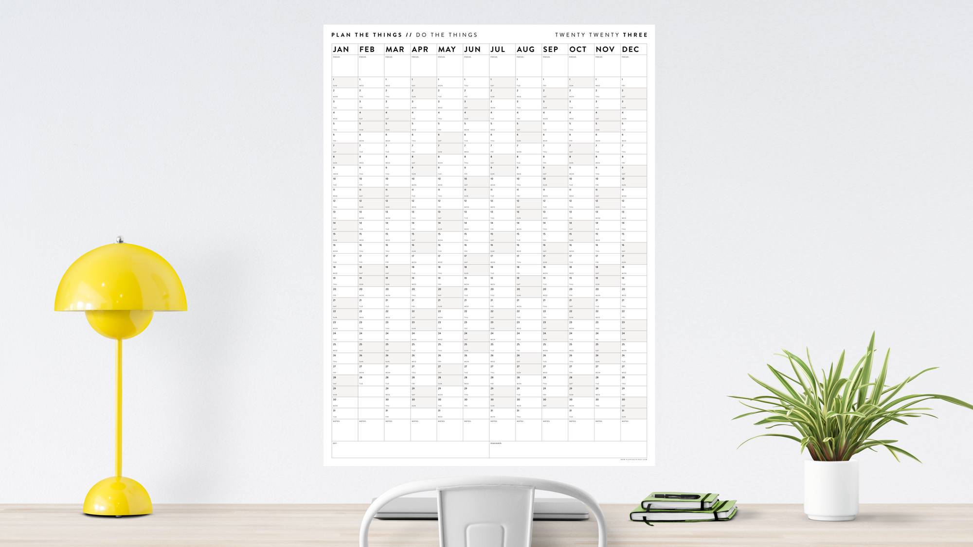 2023 GIANT WALL CALENDARS // VERTICAL Plan The Things