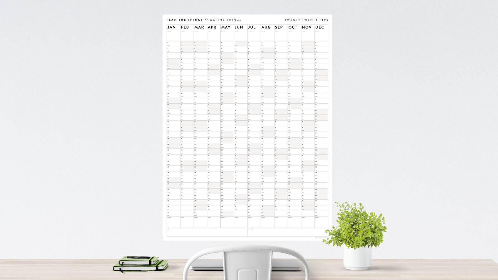 2025 GIANT WALL CALENDARS // VERTICAL Plan The Things