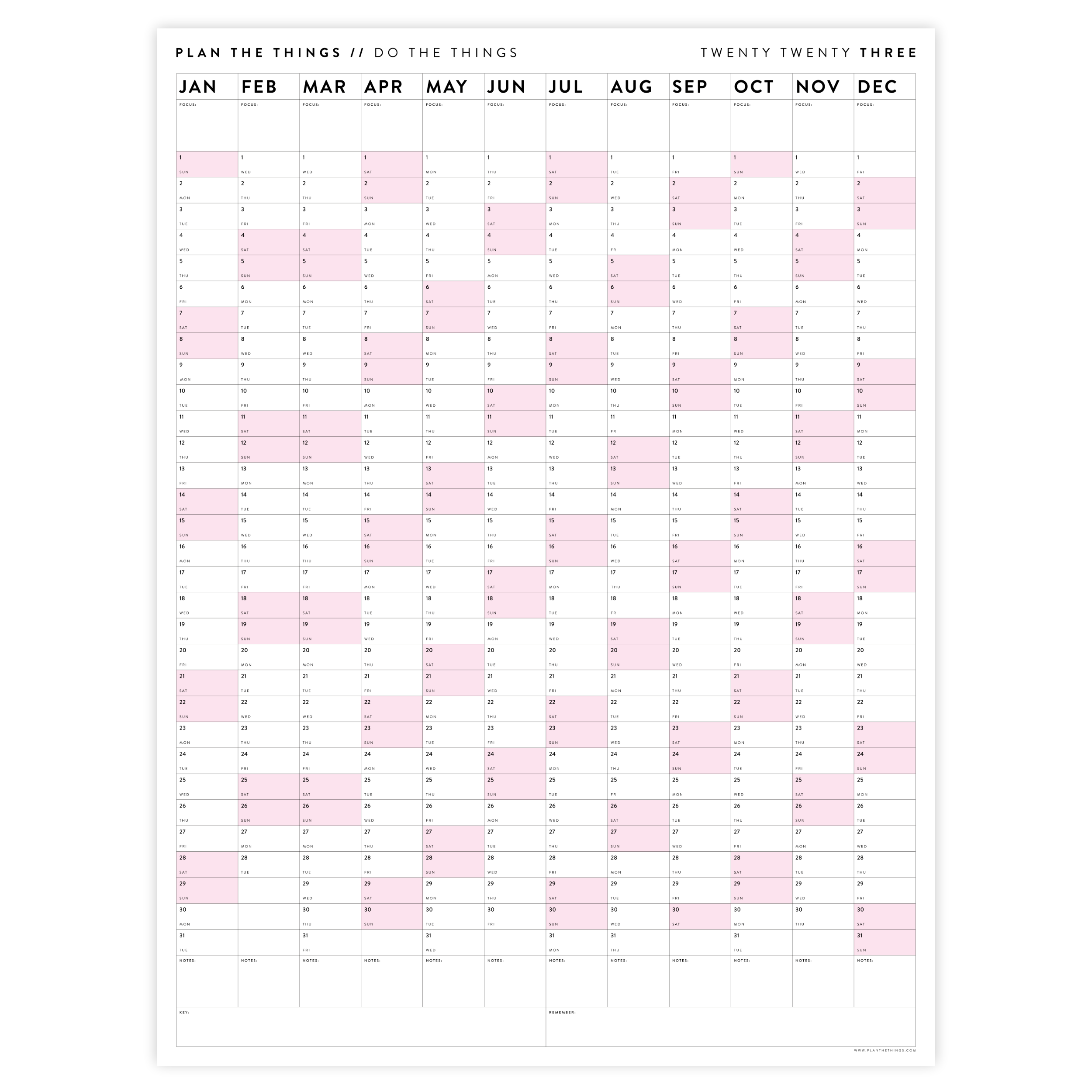 2023 Giant Wall Calendars Plan The Things 9468