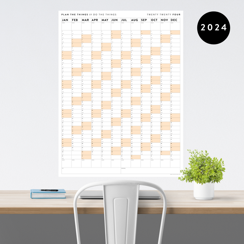 2024 GIANT WALL CALENDARS // VERTICAL Plan The Things