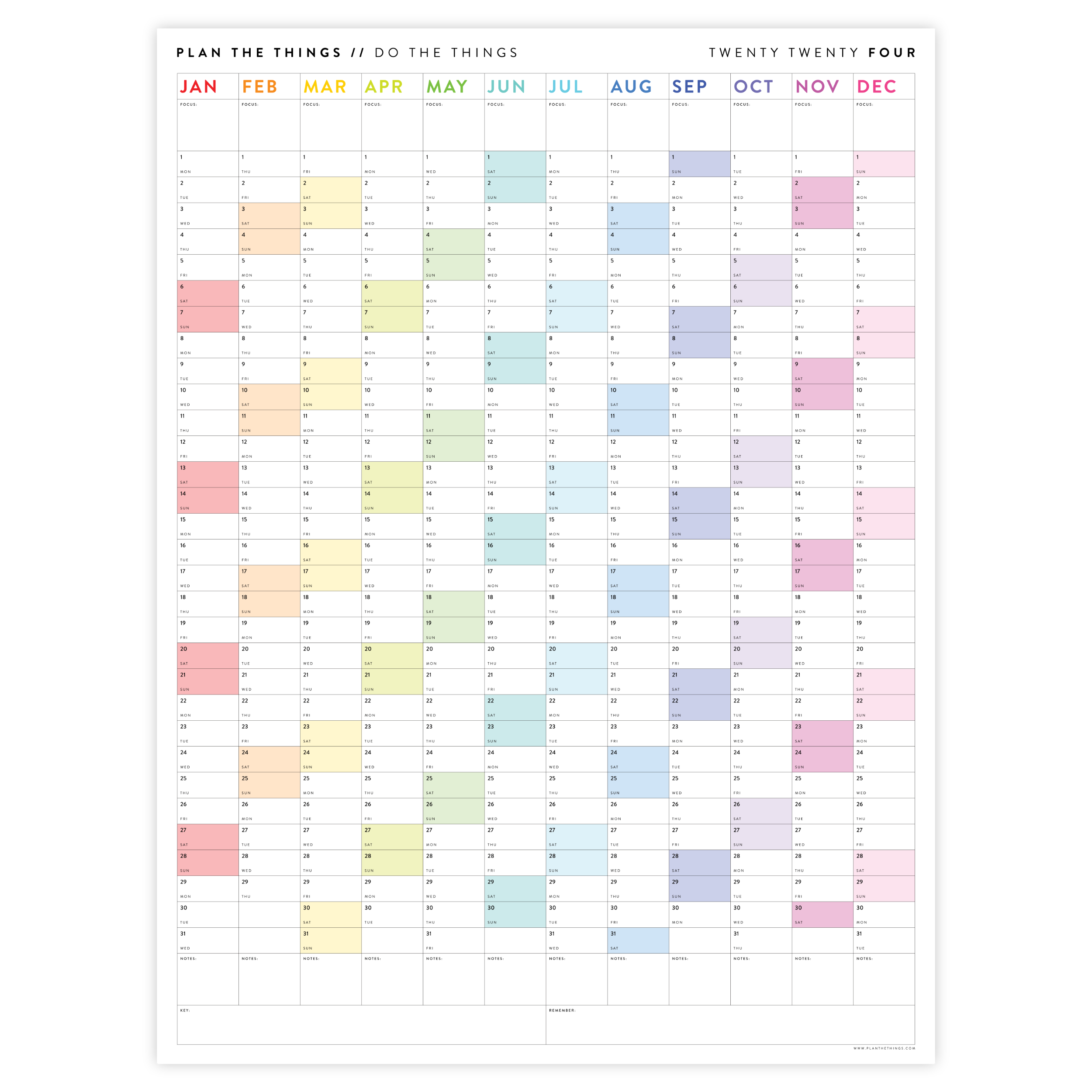 2024 Giant Wall Calendars Vertical Plan The Things
