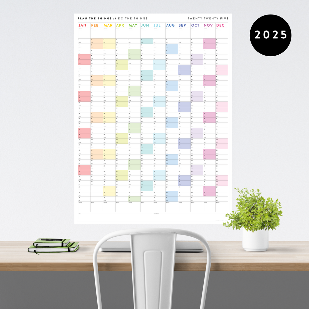 2025 GIANT WALL CALENDARS // VERTICAL Plan The Things