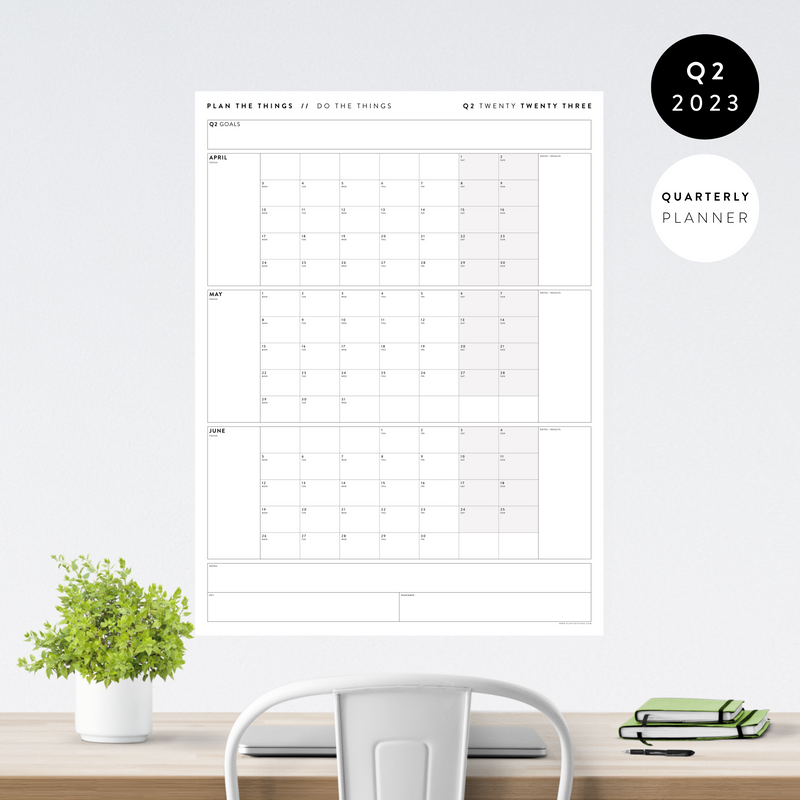 QUARTERLY WALL CALENDARS Plan The Things