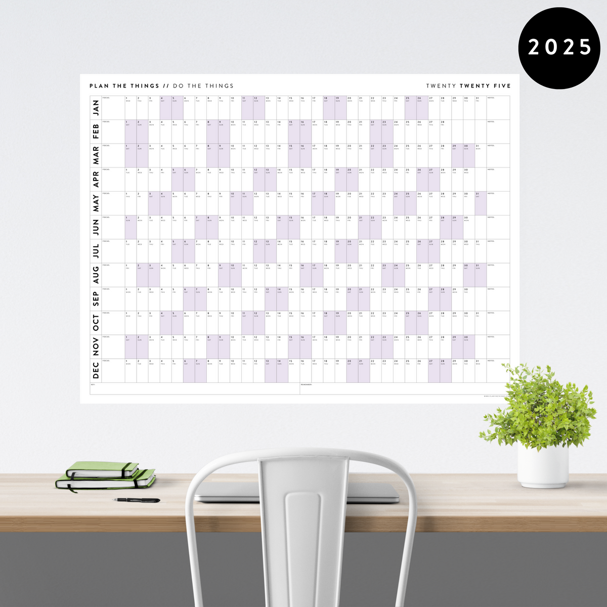 2025 GIANT WALL CALENDARS Plan The Things