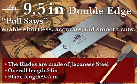 SUIZAN Japanese Pull Saw Hand f Saw – 9.5 Ryoba JAPAN Inch Edge SUIZAN (240mm) Double