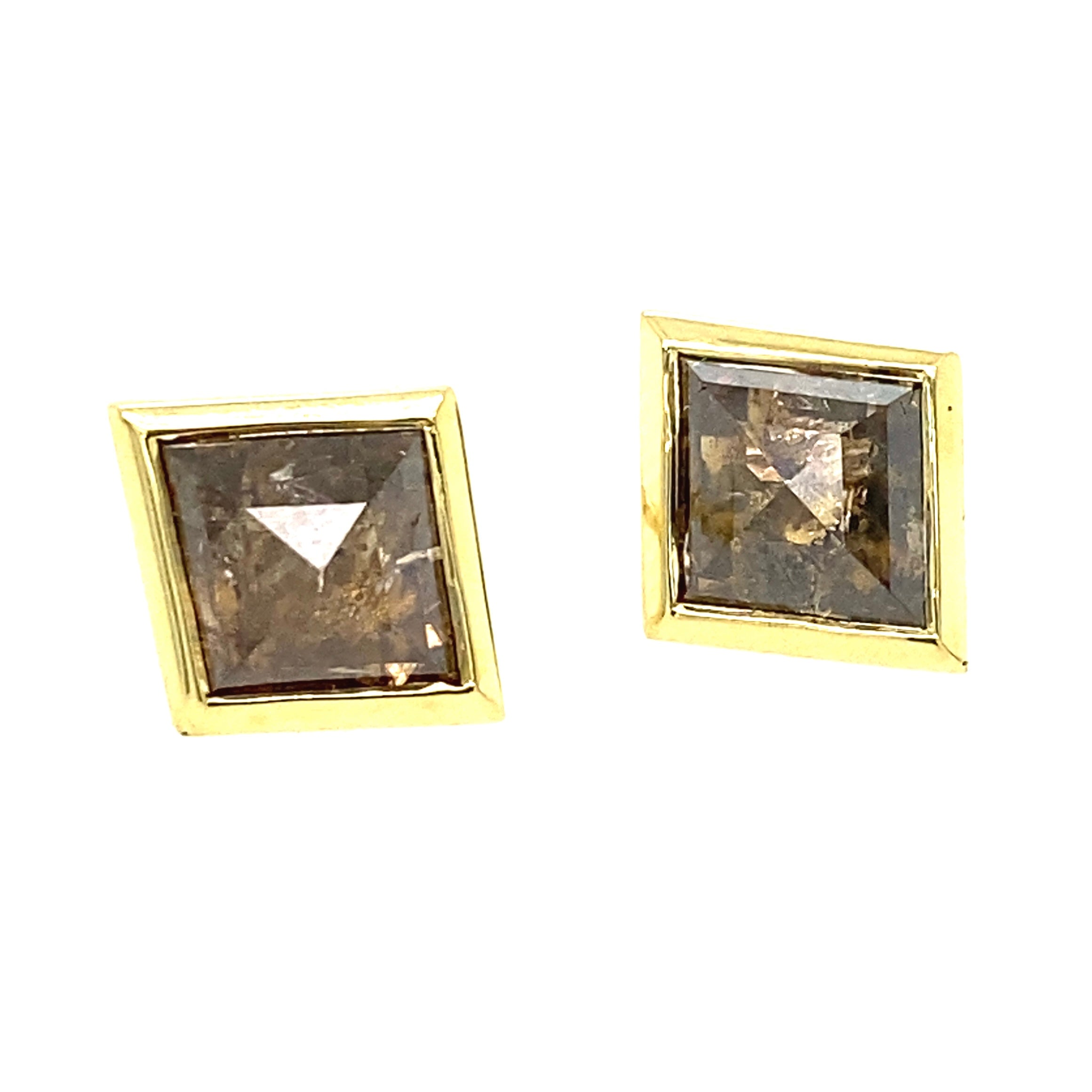 Diamond Shaped Brown Diamond Zelda Stud Earrings