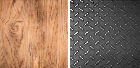 Textures: wood vs. aluminium