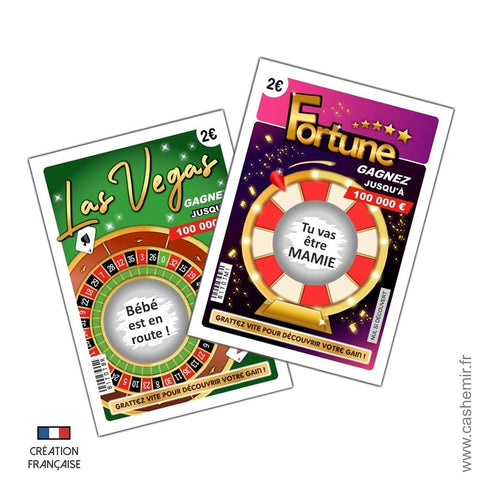 carte ticket de jeu annonce papy et mamie