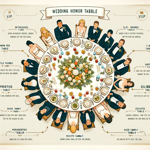 version festive de la table d’honneur :  avec vos témoins