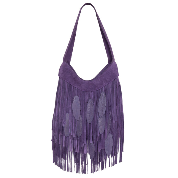 Antheia Fringe Bag Metallic Burgundy – Jodi Lee