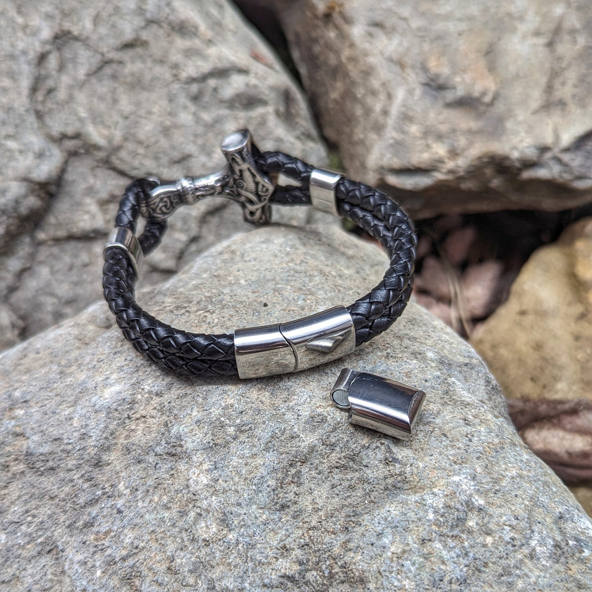 Mjolnir Leather Bracelet