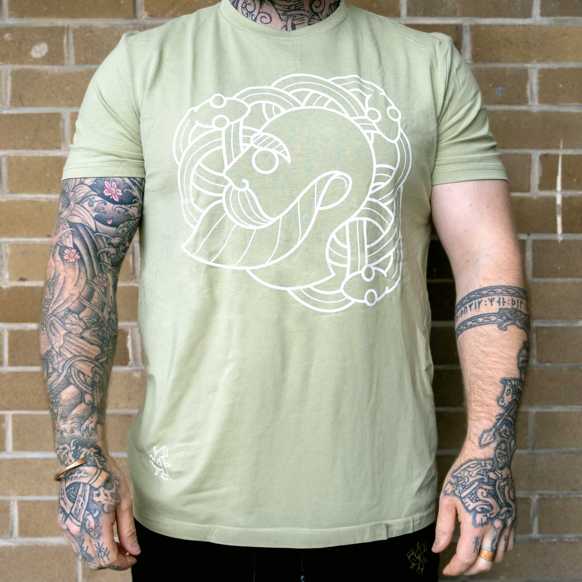 Ragnar and The Snakepit Tee(Light Green with White Print)