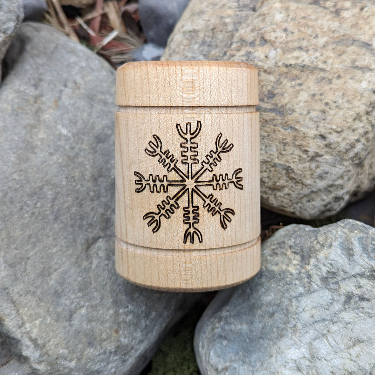 Helm of Awe Wooden Candle Holder - New Design