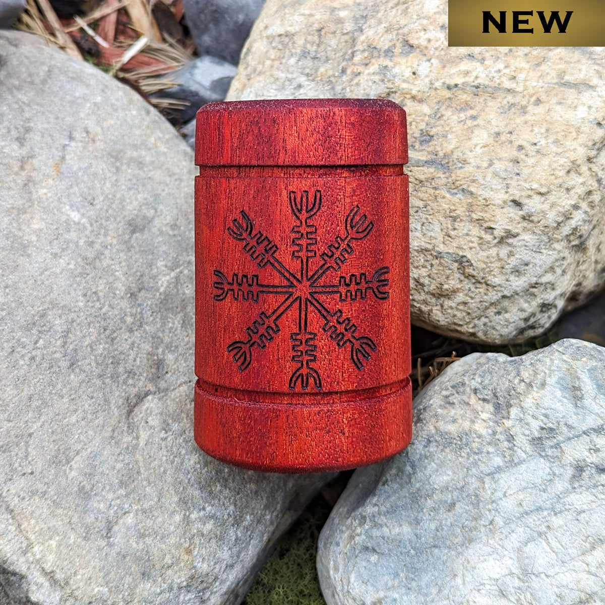 Helm of Awe Wooden Candle Holder - New Design