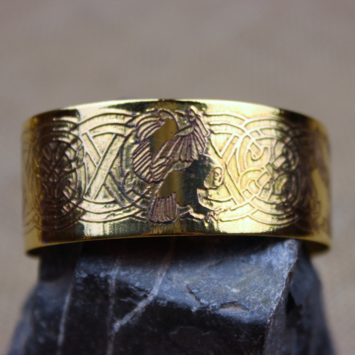 Brass owl cuff