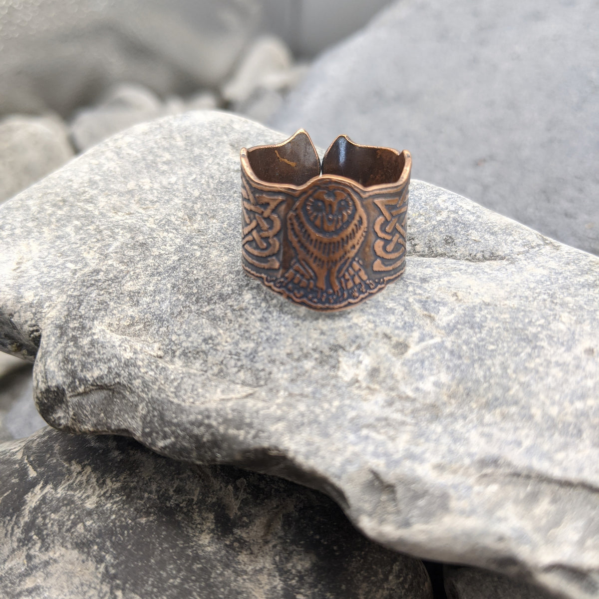 Owl cutout ring- Copper