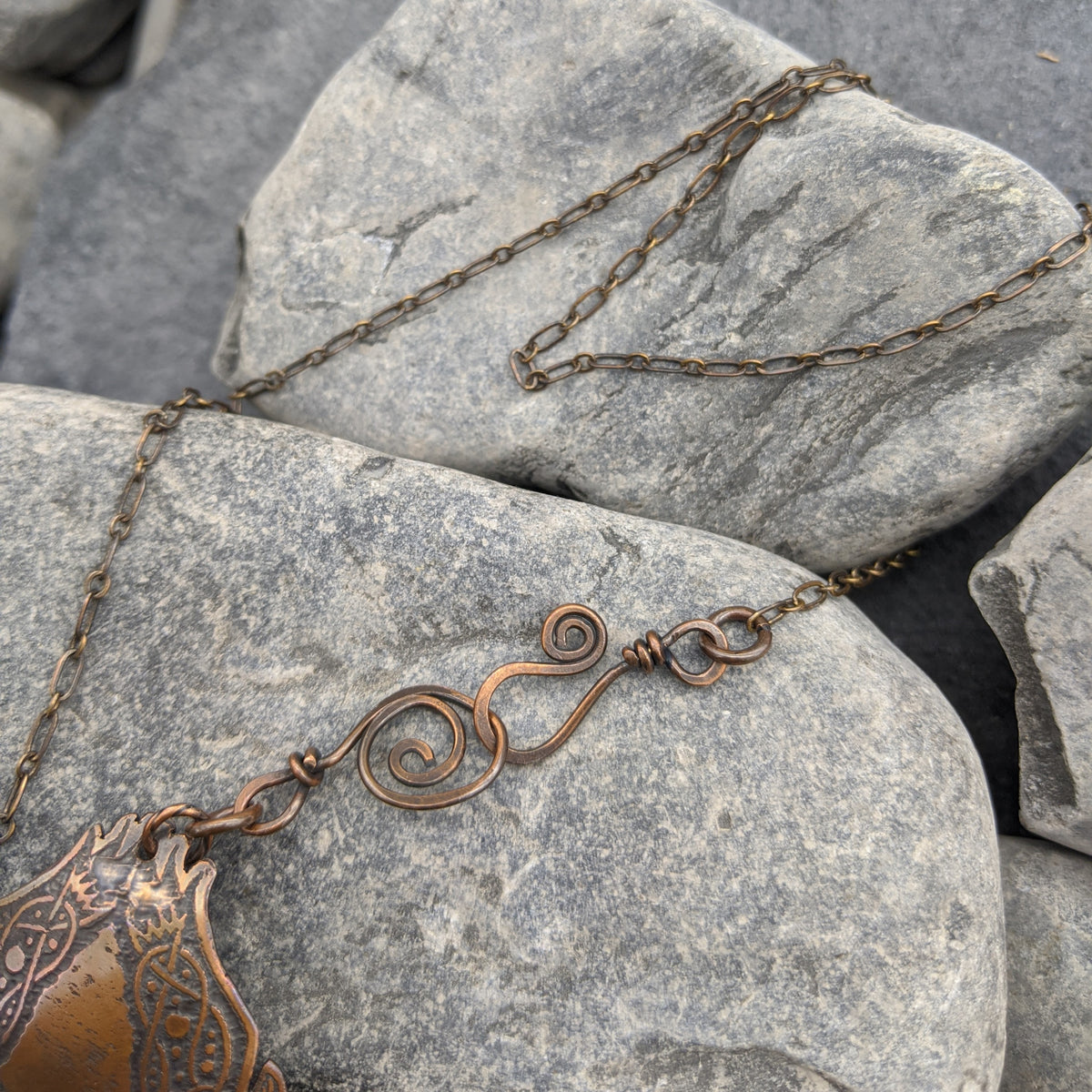 Triple raven pendant (copper)