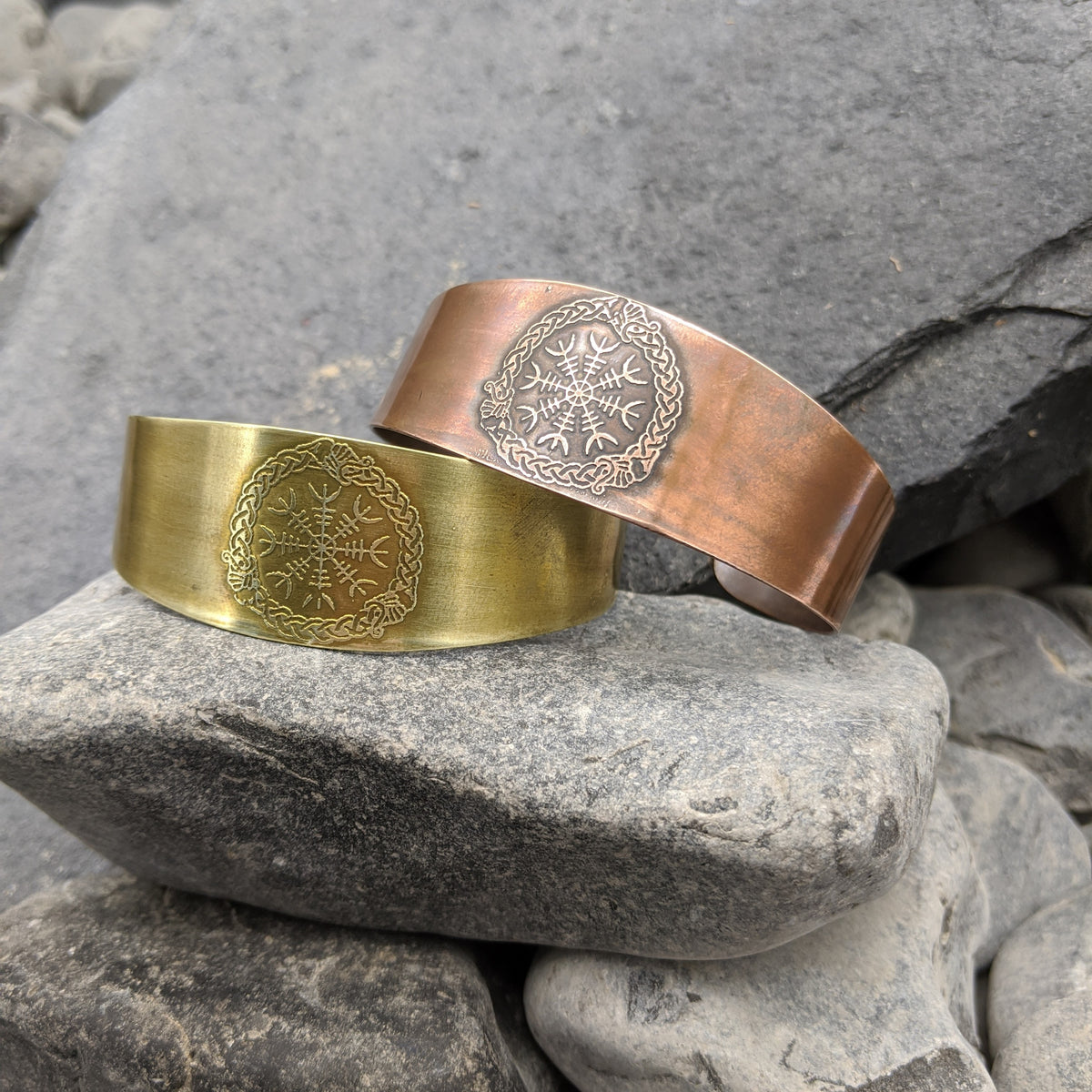 Helm of Awe Cuff- Brass/Copper