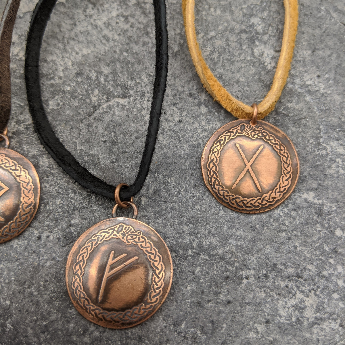 Rune copper pendant (Elder Futhark)