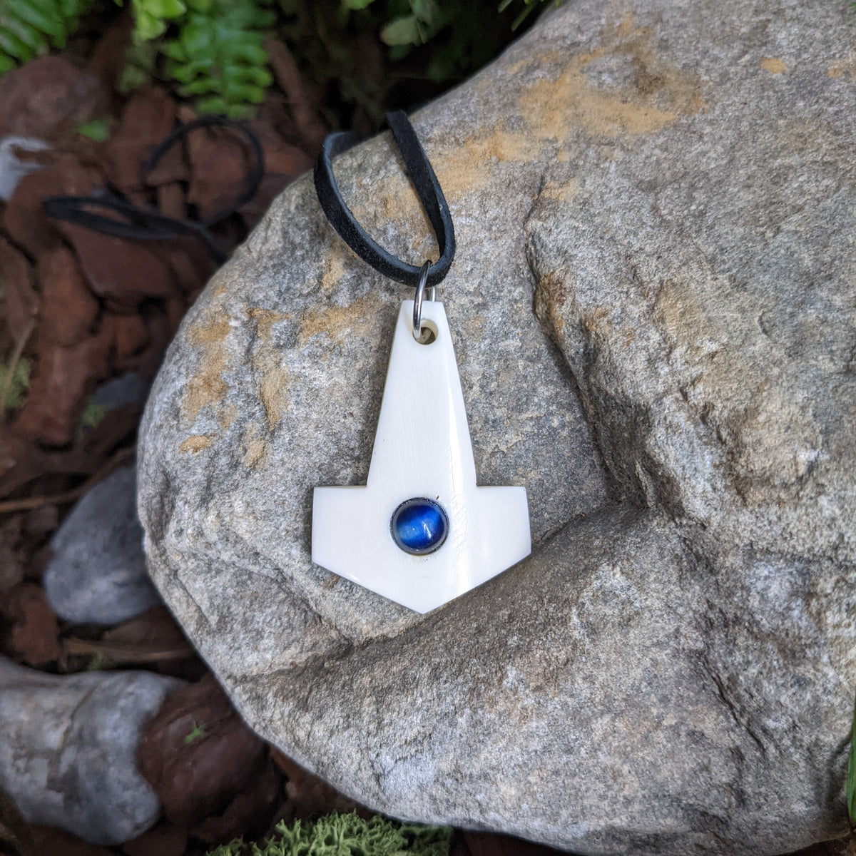 Buffalo Bone Pendant with Gemstone