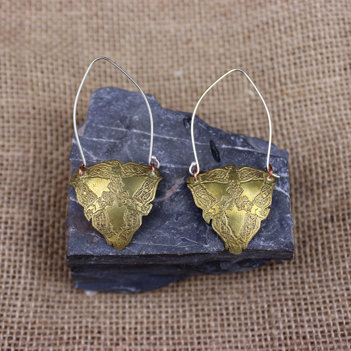 Triple raven earrings (Brass)