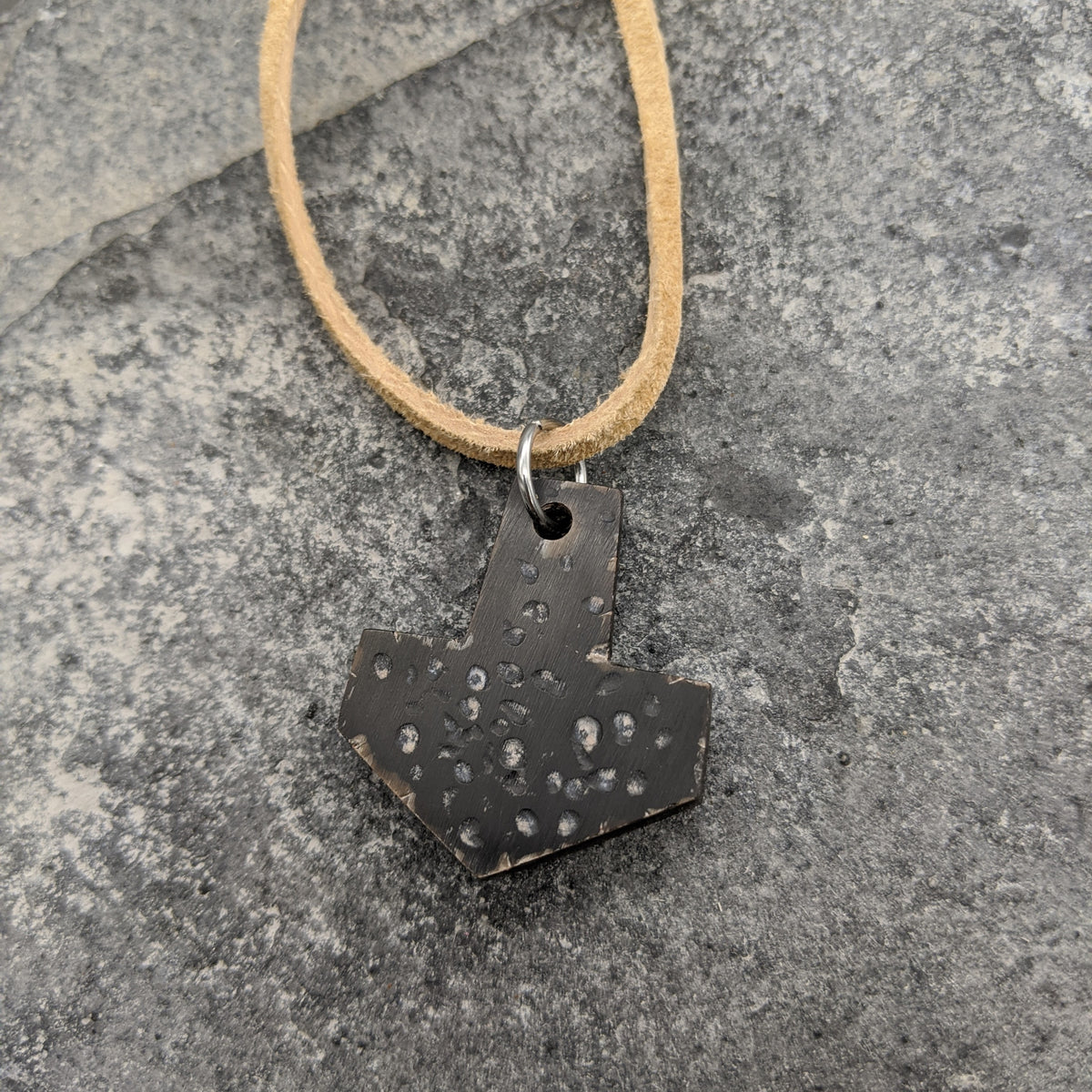 Battle worn Buffalo Horn Mjölnir pendant