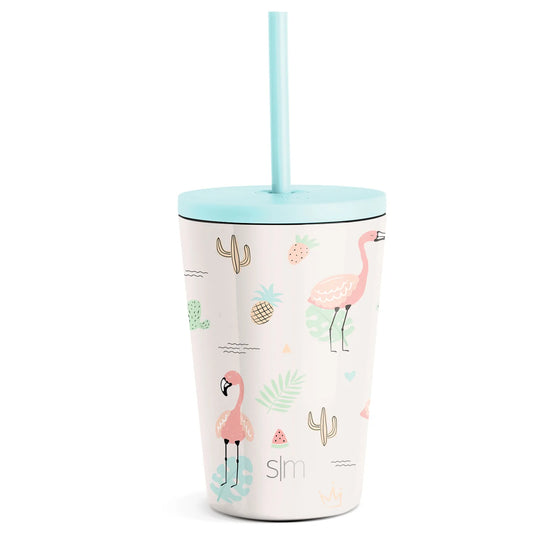 Simple Modern Kids Cup 12oz Classic Tumbler With Lid and Silicone Straw -  Vacuum Insulated Stainless Steel For Toddlers Girls Boys Sunshine Dino 