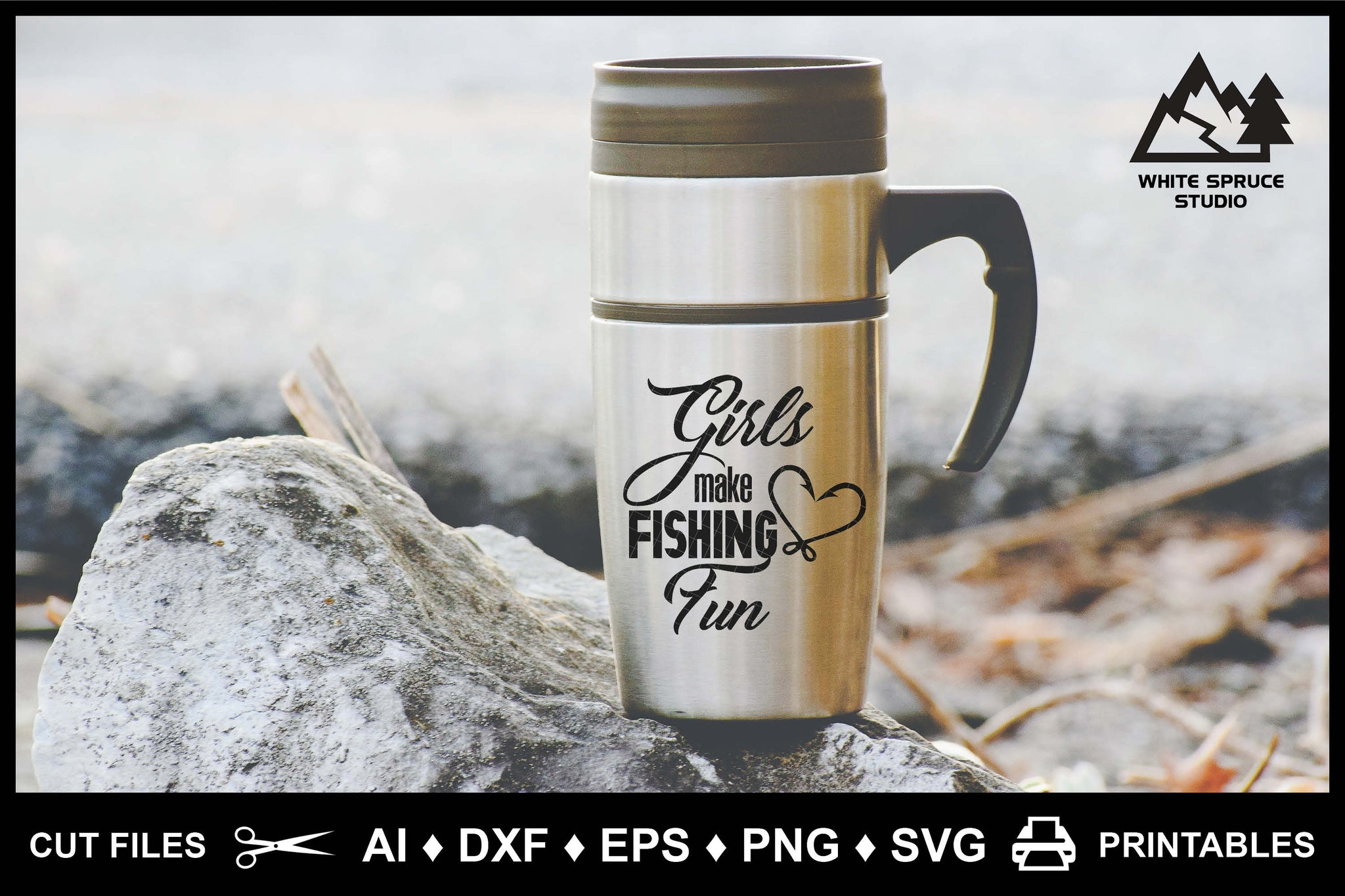 Download Fishing Logo Girls Make Fishing Fun White Spruce Studio